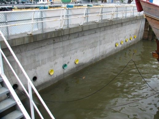 Dry Dock Concrete Wall
